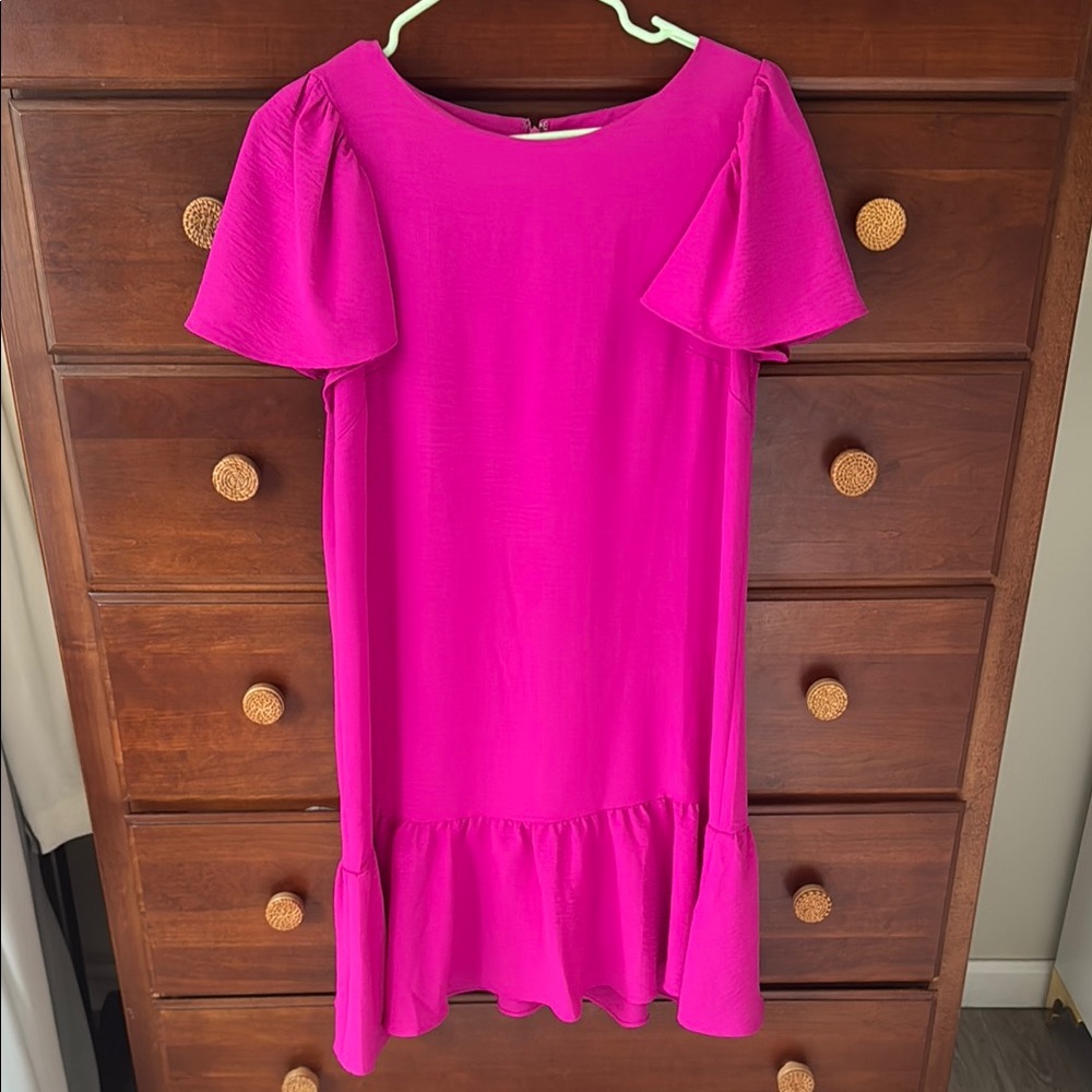 Dkny Pink Flutter Sleeve Sundress for Wedding Guests